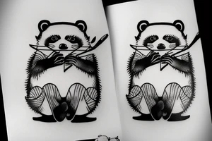 CUTE TANUKI SITTING DRINKING SOJU BOTTLE tattoo idea
