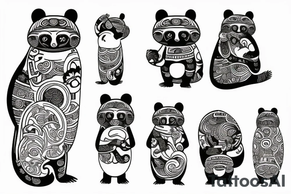 TANUKI STANDING WITH SOJU BOTTLE tattoo idea