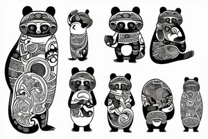 TANUKI STANDING WITH SOJU BOTTLE tattoo idea