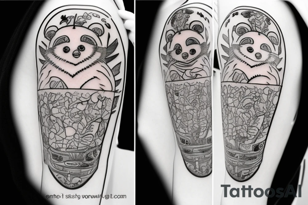 TANUKI WITH SOJU BOTTLE tattoo idea