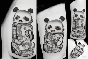 TANUKI WITH SOJU BOTTLE tattoo idea