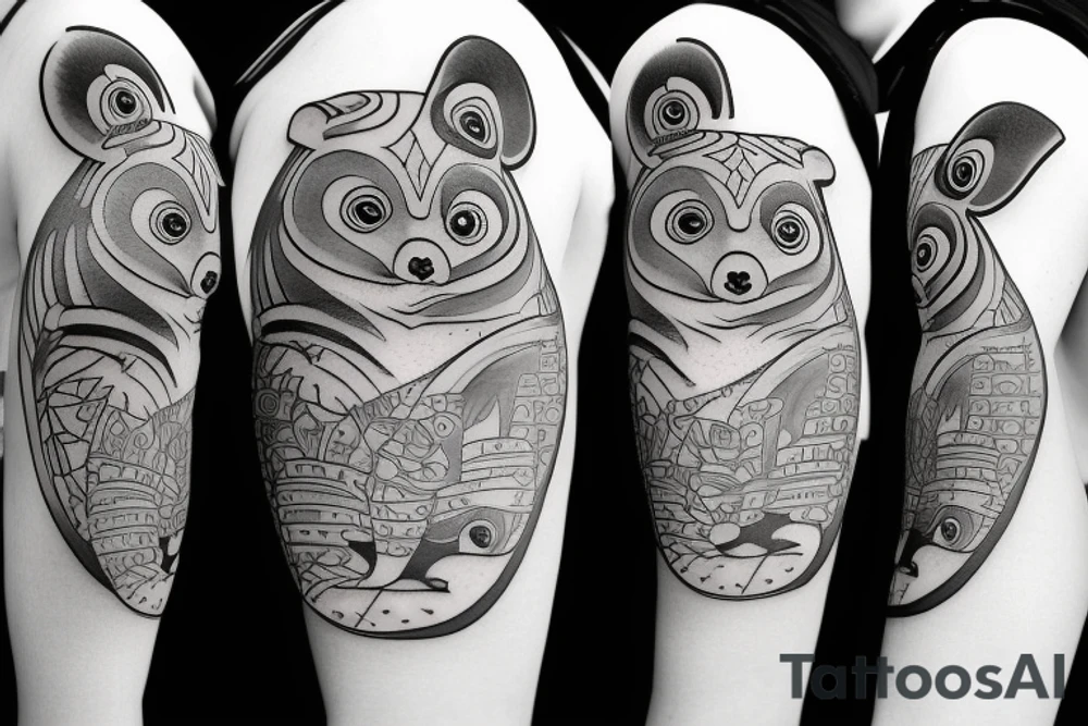 TANUKI WITH SOJU BOTTLE tattoo idea