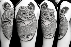 TANUKI WITH SOJU BOTTLE tattoo idea