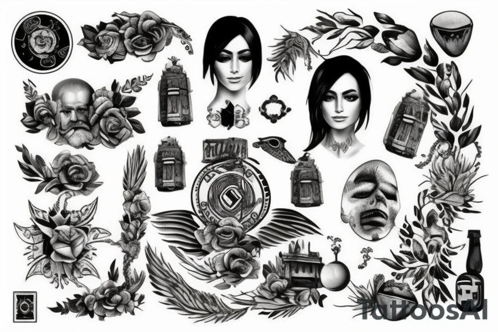 Combine Greece with Germany tattoo idea