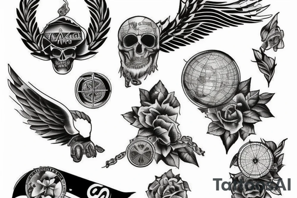 A map from Germany to Greece tattoo idea