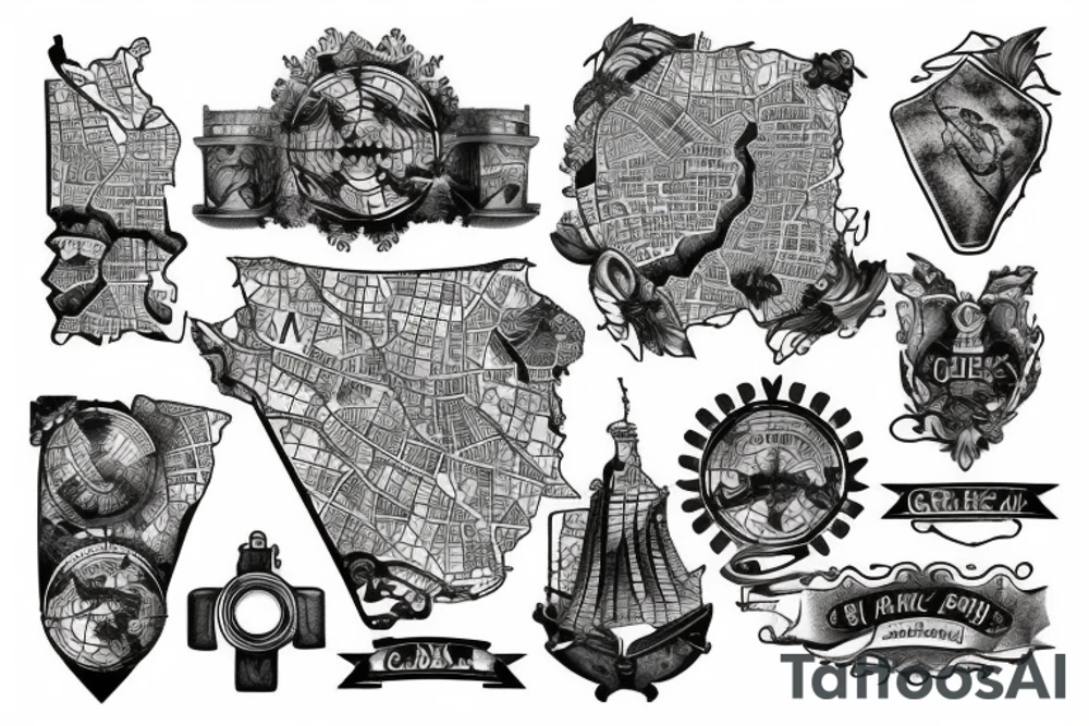 A map from Germany to Greece tattoo idea