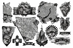 A map from Germany to Greece tattoo idea