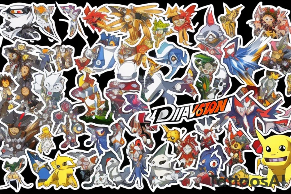 All Digimon of the series of the first season tattoo idea