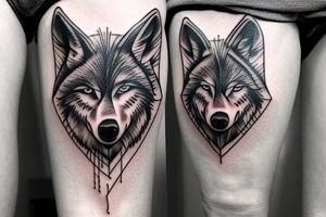 A wolf tattoo on right arm sleeve tattoo idea
