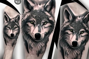 A wolf pack tattoo on right arm sleeve tattoo idea