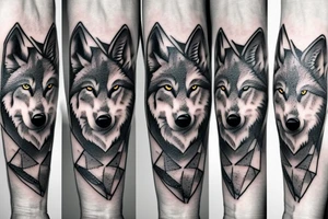 A wolf tattoo on right arm sleeve tattoo idea