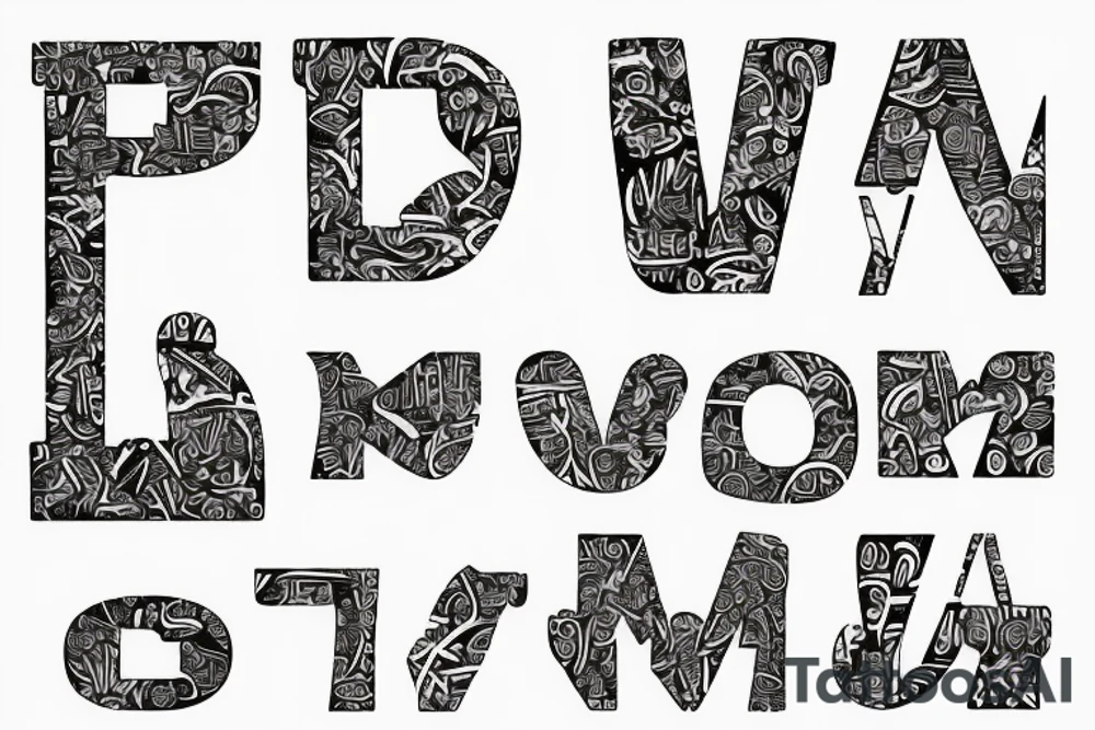 alquimetricos letters tattoo idea