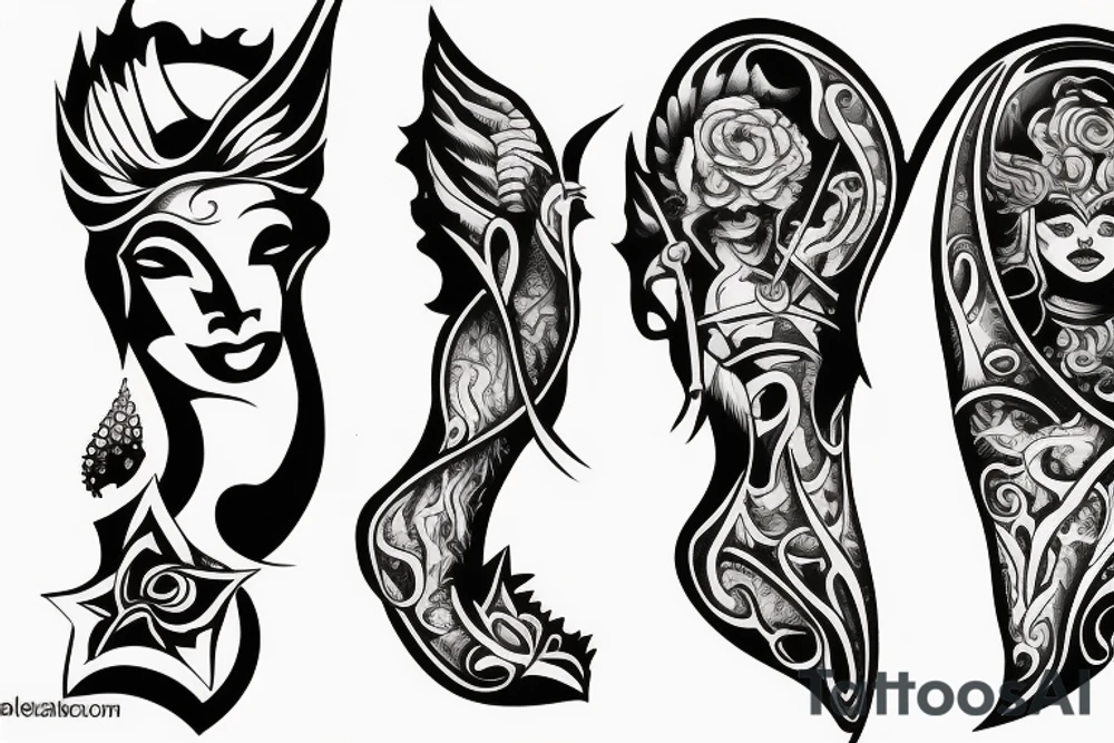 Olympian gods, tattoo for leg tattoo idea