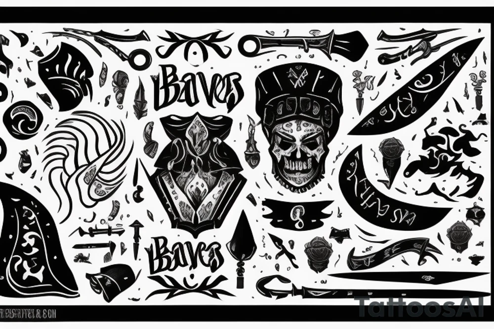 A dagger with a writing saying "fortune favors the brave" tattoo idea