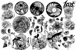 Vinyl disk, sketch tattoo tattoo idea