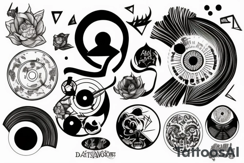 Vinyl disk tattoo idea