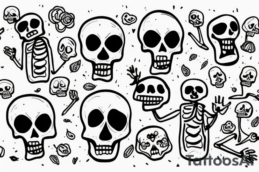 Funny skeleton saying im fine tattoo idea