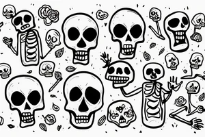 Funny skeleton saying im fine tattoo idea