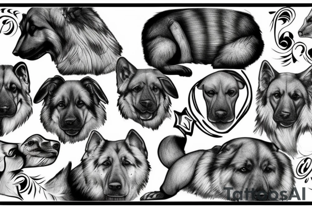 German Shepperd whole body tattoo idea
