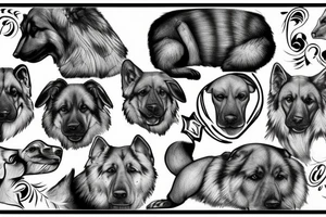 German Shepperd whole body tattoo idea