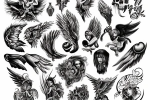 Angels vs Demons tattoo full arm tattoo idea