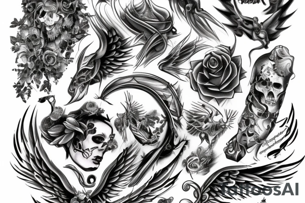 Angels vs Demons tattoo full arm tattoo idea