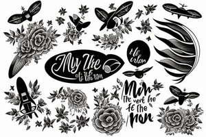 fly me to the moon tattoo idea