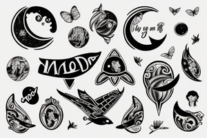 fly me to the moon tattoo idea