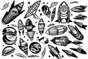 Rocket-ship tattoo idea