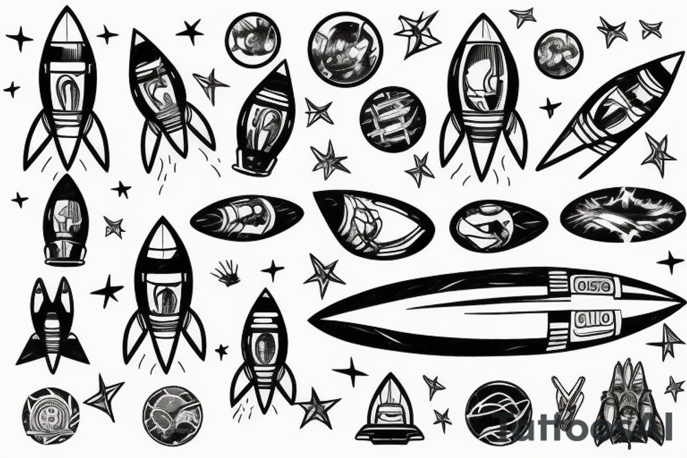 Rocket-ship tattoo idea
