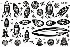 Rocket-ship tattoo idea