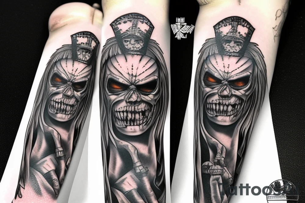 Iron Maiden "Eddie" from "Aces High" album, full arm tattoo idea