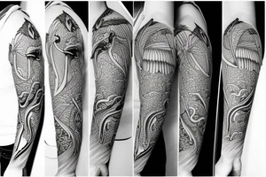 Hyper realistic pelican, symmetrical tattoo idea