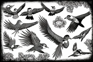 Florida birds flying over water tattoo idea