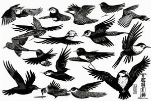 Florida birds flying over water tattoo idea