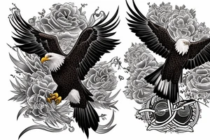 Bald eagle hyper detailed tattoo idea