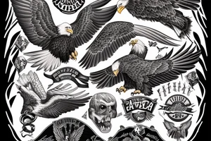 Bald eagle hyper detailed tattoo idea