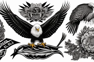 Bald eagle hyper detailed tattoo idea