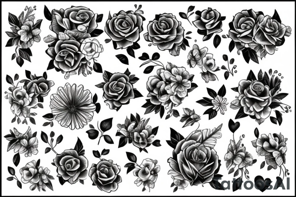 Something to complement a flower designs, a tattoo on the back of a woman’s bicep tattoo idea