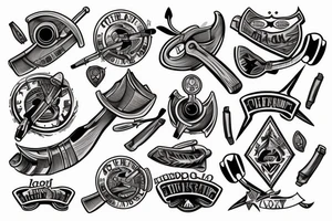 Old fashioned harpoon on chest tattoo idea