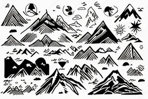 mountain with river tattoo idea