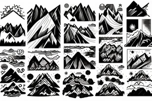 mountain with river tattoo idea