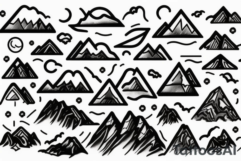 mountain with sky tattoo idea