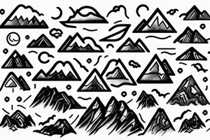 mountain with sky tattoo idea