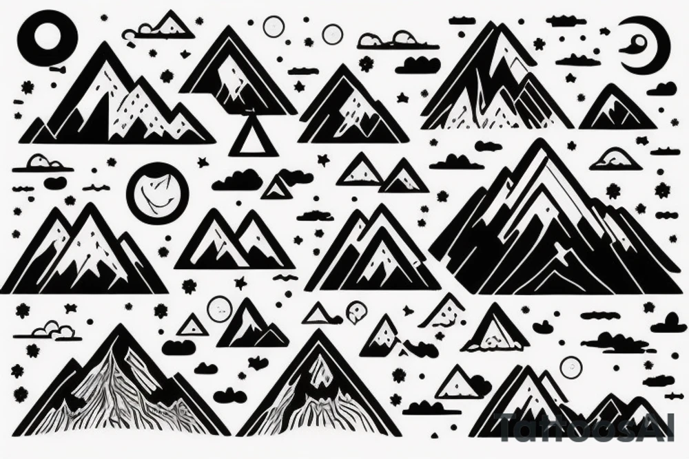 mountain with sky tattoo idea