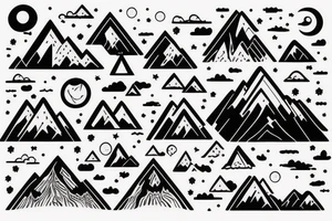 mountain with sky tattoo idea
