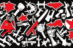 AK-47 crossed out with red sign tattoo idea