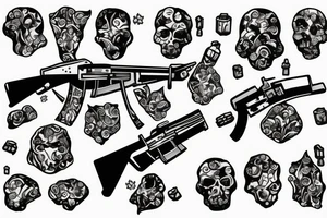 AK-47 inside an icecube tattoo idea