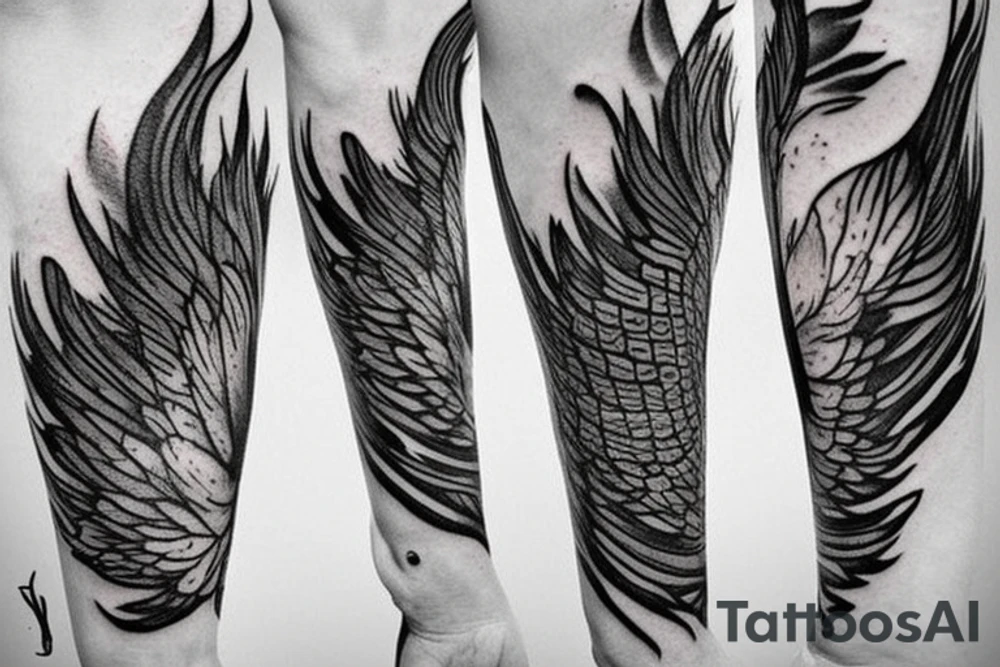 Silk cloth flowing in the wind around other tattoos. Add wings, roses and flames. make it awesome. make it really big tattoo idea