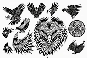 Eagle and clmpass tattoo idea
